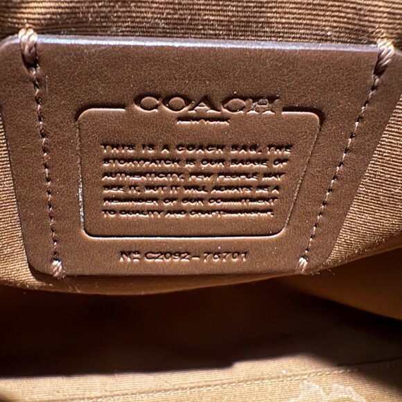 Coach Jes Tote Pebble Leather Saddle Brown Bag 76701 - Picture 9 of 13